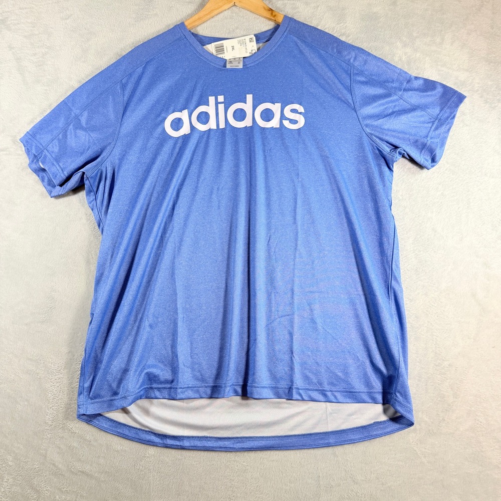 Adidas Men 2XL Royal Blue White Graphic Performance Tee Shirt DZ8471‎ New